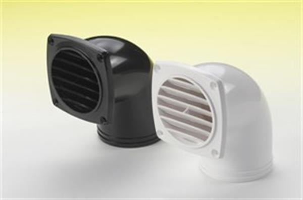 HAVALANDIRMA, 90° HORTUM ADP. PLASTİK.SİYAH Ø76MM