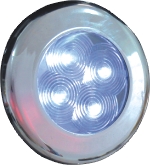 AquaLED 1W, 12V/24V, Beyaz Lamba, Dış Krom Renkli
