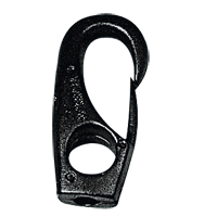 Snap Hook w/Eye Ø12x58mm, f/Ø8mm Cord, Polyam. Black