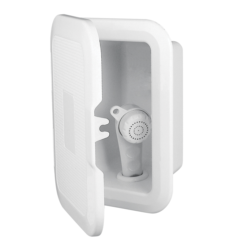 Case, Side mounted, w/Shower, 5m Hose, w/o Lid, White