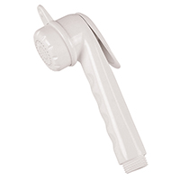 Shower Head, ABS, Long, 1/2" Thread, w/o Hose, White