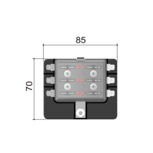 Standard Blade Fuse Holder Box for 6 Fuses, Screw Connection