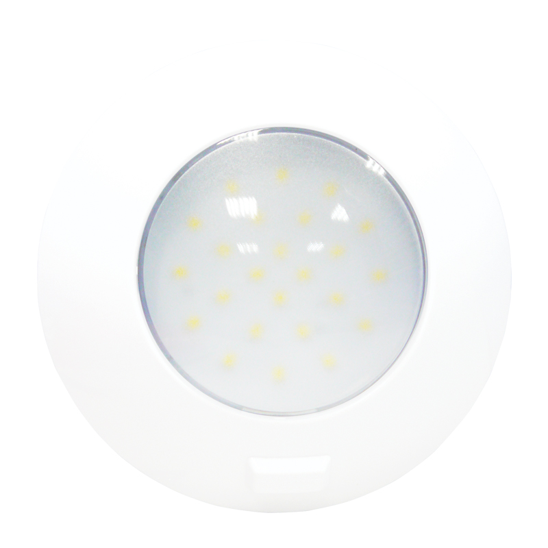 Aqua LED'li Tavan Lambası, yuvarlak, beyaz, anahtarlı, 4.8W, 12&24V Multivolt DC