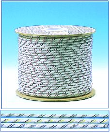 CABO SEYİR HALATLARI, "Halyard", Çap. 6mm, Beyaz üstü Kırmızı Örgü